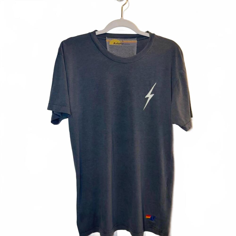 AVIATOR NATION - Charcoal Lightning Bolt Tee